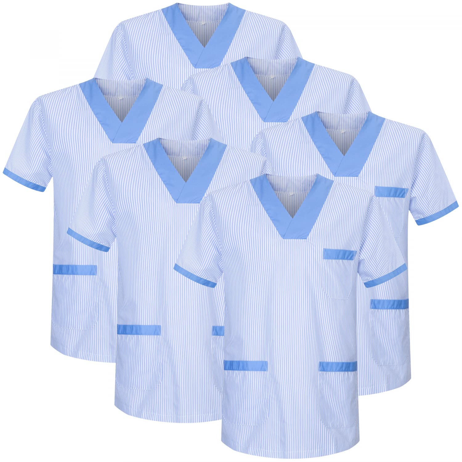 MISEMIYA - Pakiet 6 sztuk - Unisex medyczna medyczna pielęgniarka jednolite opieki zdrowotnej, Celeste T817-4, XL