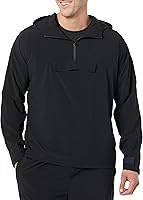 Vista 4 de Tienda Essentials Chaqueta de bloque de color con capucha y cremallera de un cuarto de tejido elástico para hombre