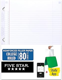 Five Star Reinforced College Ruled Paper, 80 Sheets