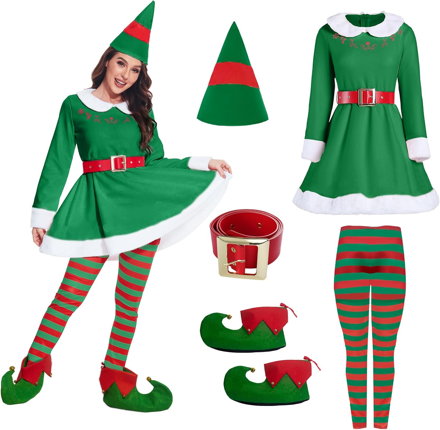 Christmas costume for women 5 Pcs Women Christmas Costume Set Adult Christmas Cosplay Suit Xmas Outfits