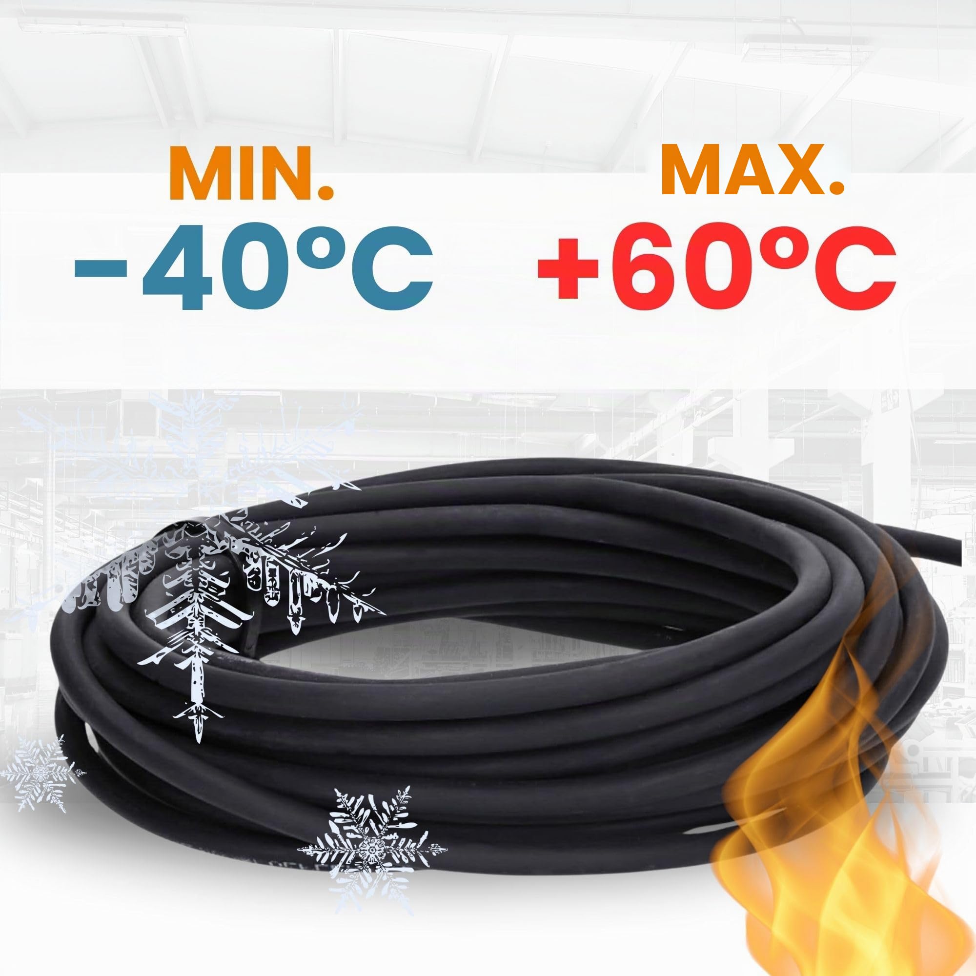 Lapp 10m Gummileitung H07RN-F 7G1,5 mm² - UV-Beständiges Stromkabel Schwarz | Hochflexible Anschlussleitung für Außenbereich und Industrie - Ölbeständig, flammwidrig und extrem wetterfest