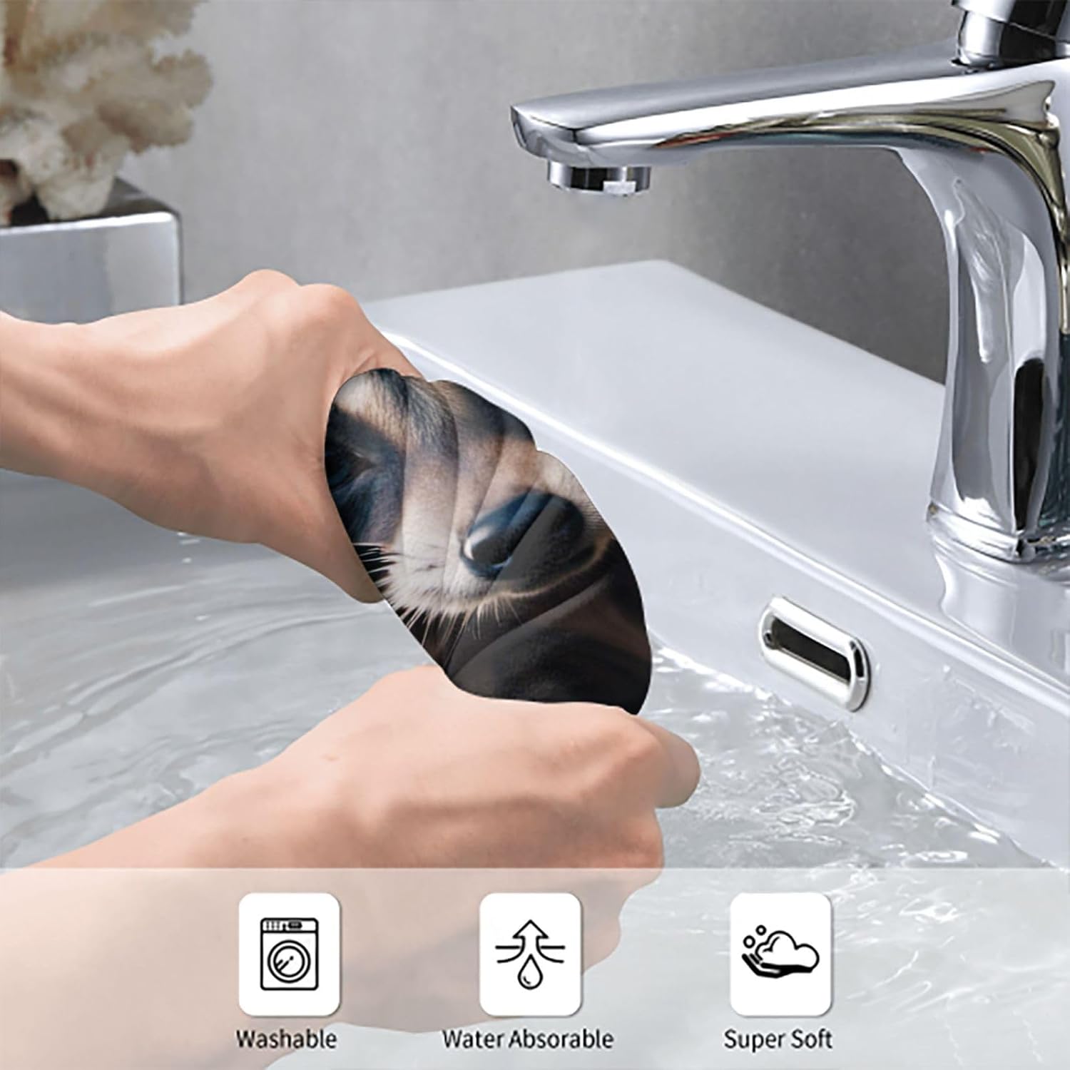 Cute Raccoon (1) Print Hand Towels for Kitchen, Decorative Bathroom Towels Decor Farmhouse Cute for Men Women Gifts