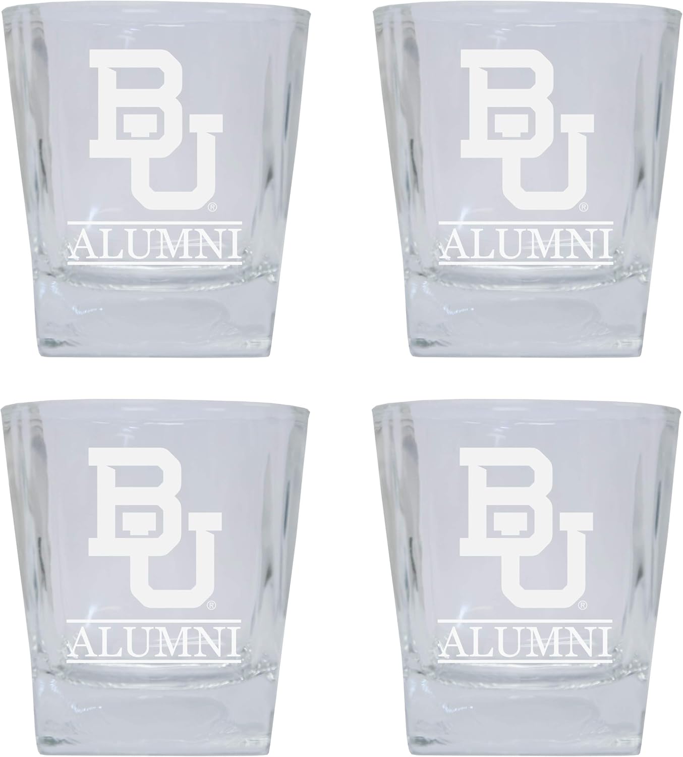 Baylor Bears 8 oz Short Glass Tumbler laser etched logo Design 4-Pack Officially Licensed Collegiate Product