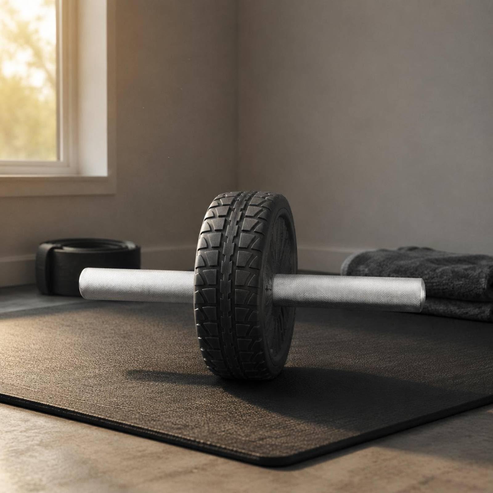 Fitness Wheel Alluminio Alta Resistenza Fitness Wheel Impugnatura Zigrinata Ruota Addominale Doppia per Palestra