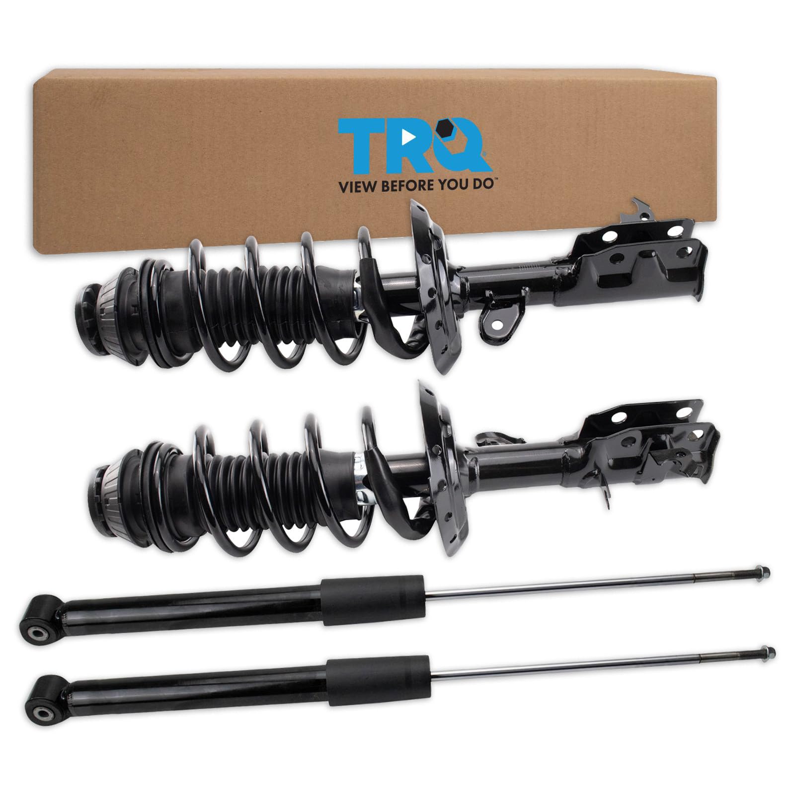 TRQ Front and Rear Complete Strut Assembly &amp; Shock Absorber Kit Complete Strut &amp; Coil Spring Assembly Compatible with 2015-2020 Honda FIT