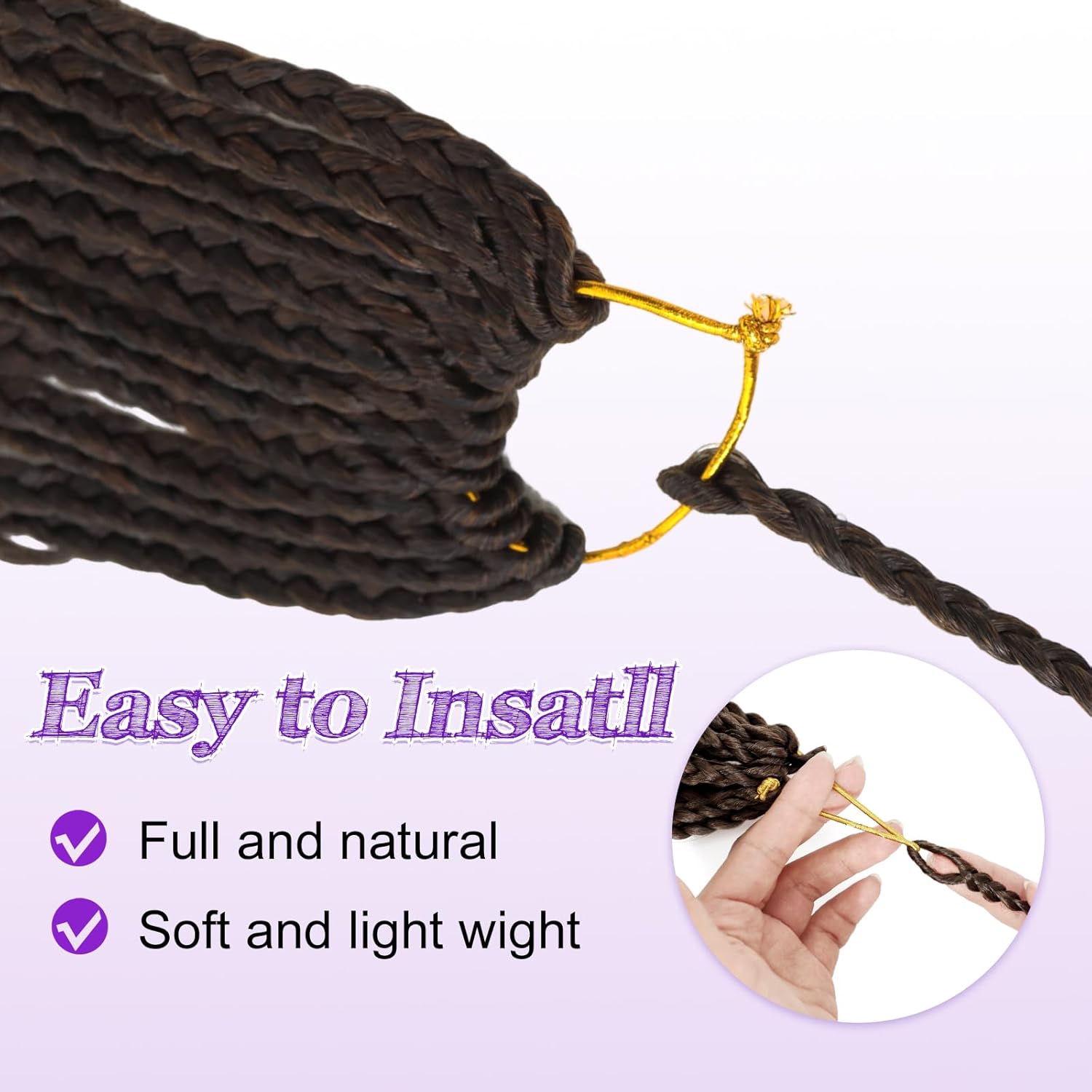 Eacia Goddess Box Braids Crochet Hair 14 Inch 7 Packs Boho Box Braids Pre looped Curly Bohemian Crochet Hair Extensions with Curly Ends for Women(14 Inch, T1B/30#)