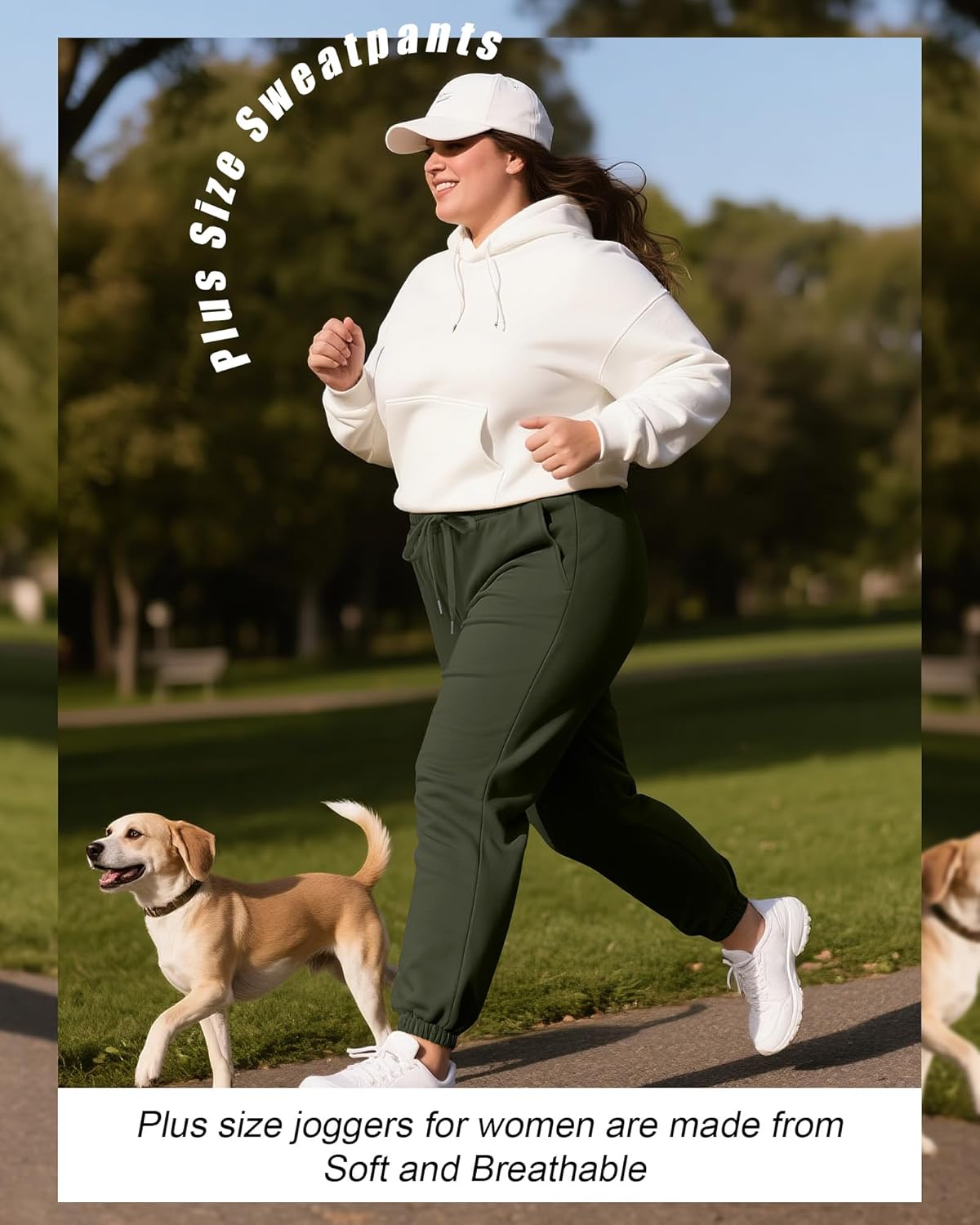 3 Pack Women's Plus Size Joggers, Drawstring Loose Fit Sweatpants Comfy Casual Lounge Pants with Pockets - Image 6