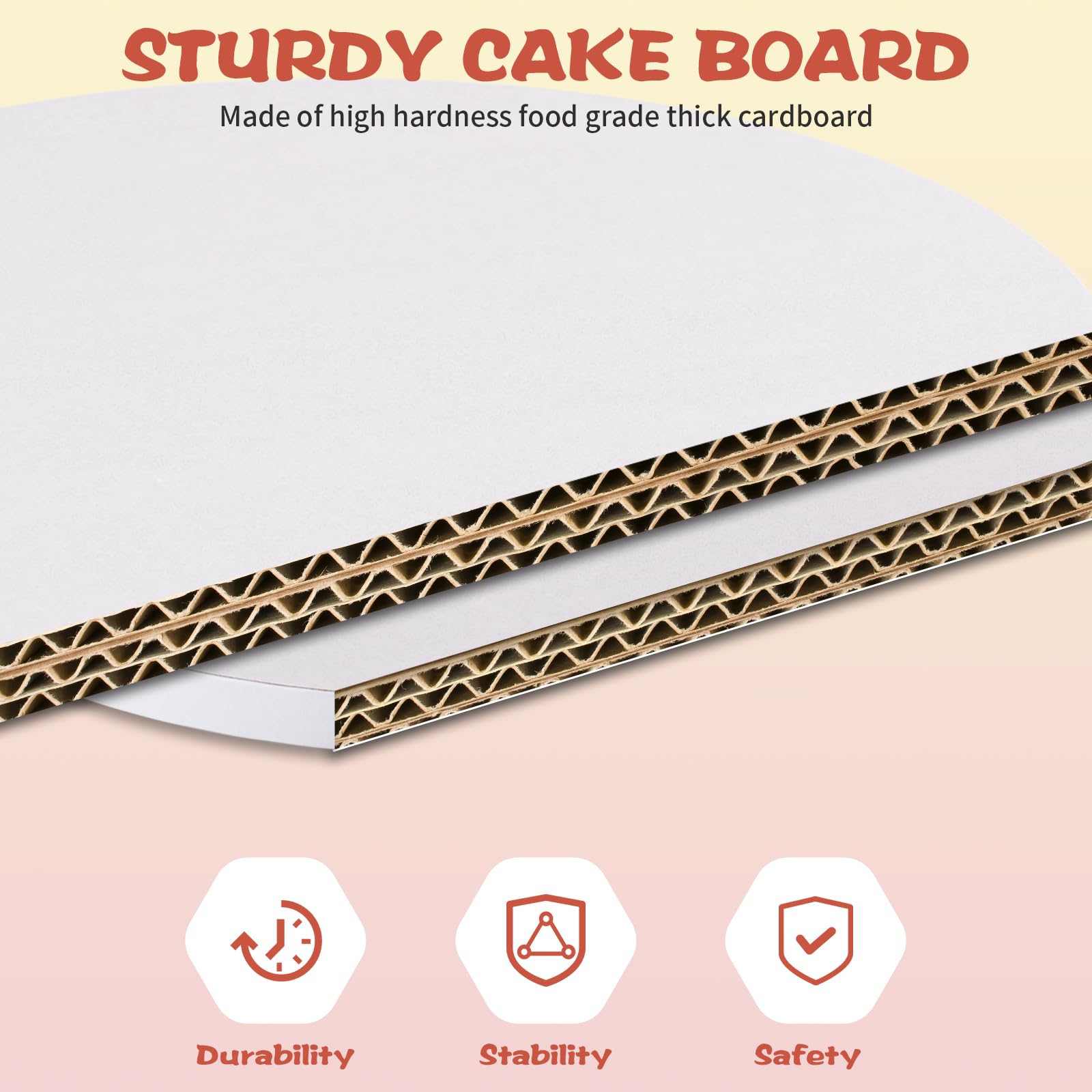 6 Piezas Base para Tartas, Tablero de Pastel Redondo Base 30 cm x 12 mm Blanco Cake Board Reutilizable, para Pasteles y Postres