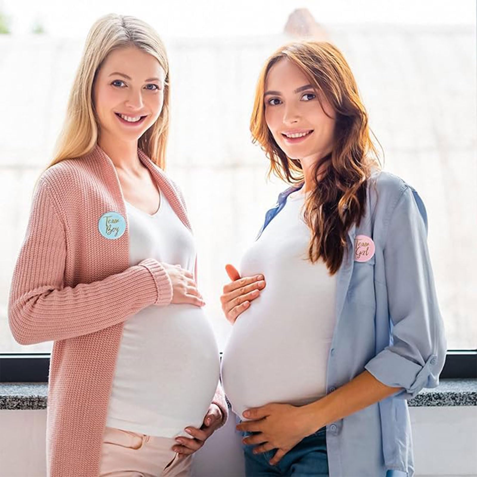 Spille Gender Reveal Party Pulsanti Rivelazione Genere Bottoni Baby Shower 24 Pezzi