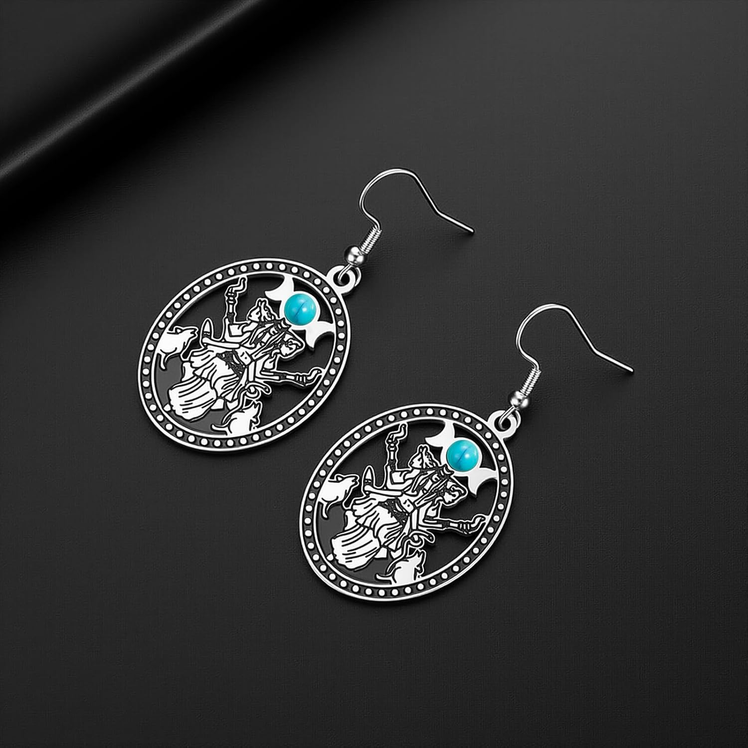 Hecate Earrings for Women Stainless Steel Triple Moon Goddess Dangle Earring Wicca Amulet Pagan Witchy Jewelry Gifts - Image 8