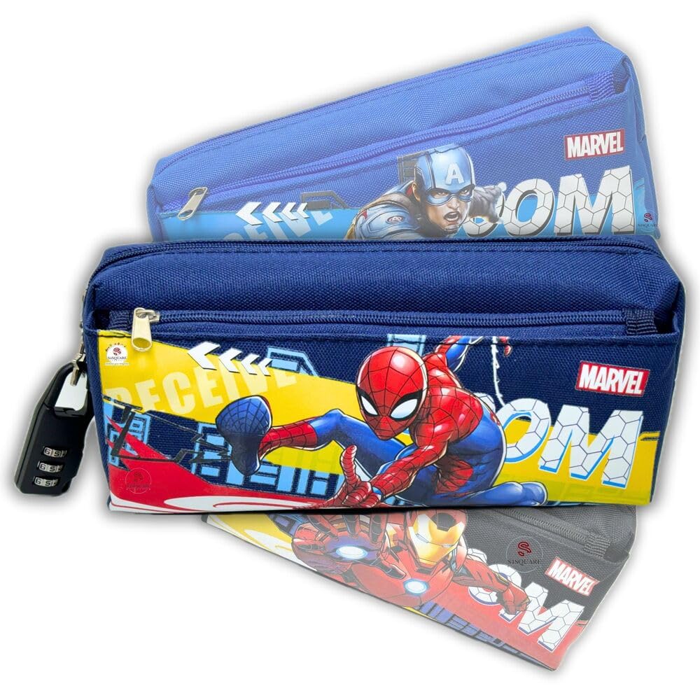 S4SQUARE ENTERPRISE Canvas Spiderman Pencil Box For Kids, Stylish Cartoon Theme Stationary Holder For Boys And Girls (Multicolor) (B0CYHB6GDB) Amazon Price History, Amazon Price Tracker