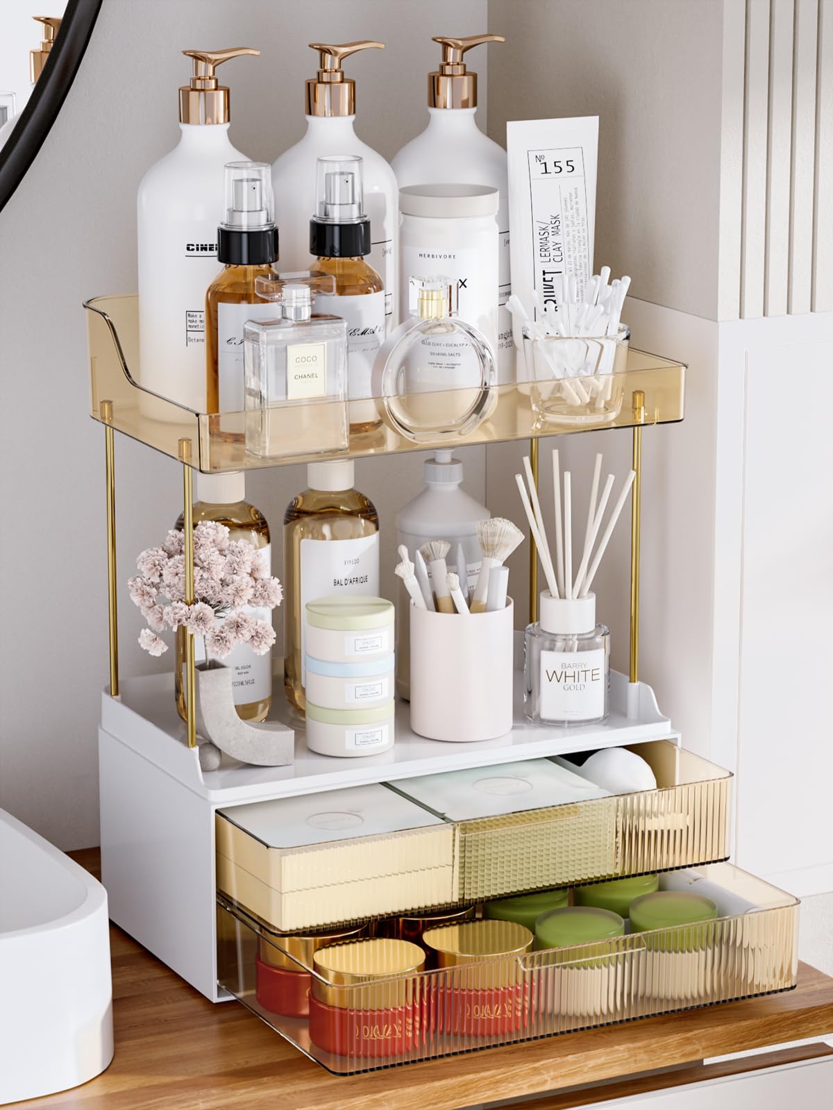 Amazon.com: Hoffeins 4 Tiers Bathroom Organizers and Storage