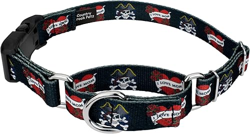 Country Brook Petz - I Love Mom Martingale con hebilla de lujo (1 pulgada, L)