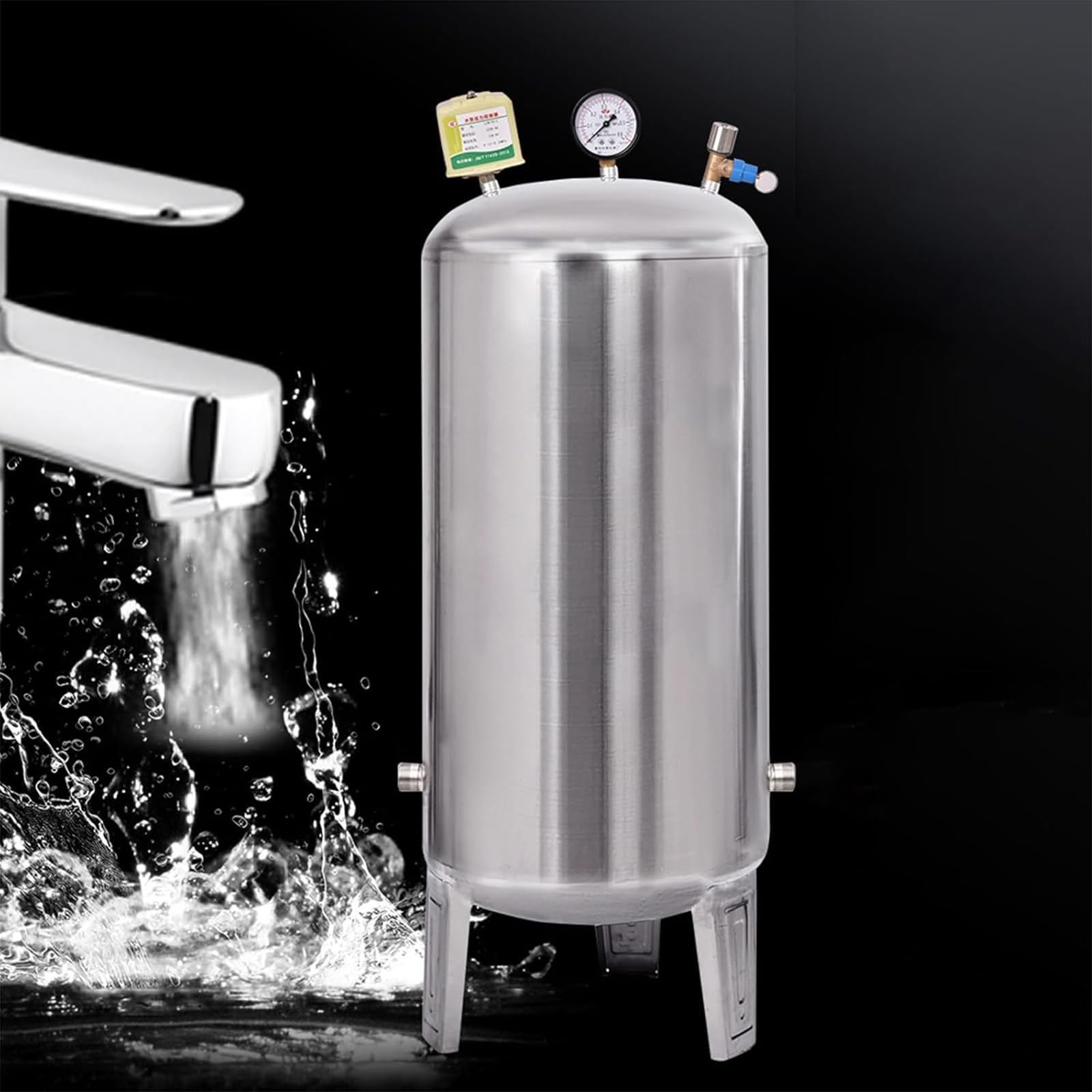 Serbatoio Aria Compressa Verticale Acciaio Inox Alta Pressione Serbatoio di Accumulo Design Verticale Utilizzato per L'acqua Domestica Risolvi Il Problema dell'Acqua