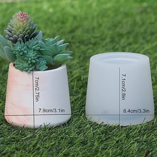 Miniatura 2 de Molde redondo de hormigón para flores, molde de silicona, yeso, suculenta, florero, cemento, arcilla, portavelas, caja de almacenamiento de resina