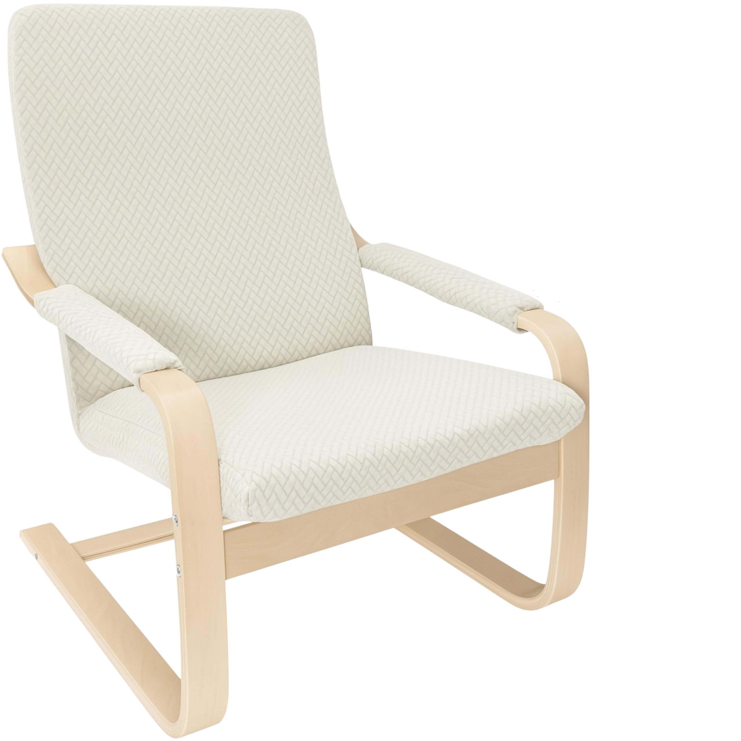 Schwingsessel Bezug - Schwingstuhl Husse - Überzug für Relaxsessel - Abdeckung für Ruhesessel - Schutzhülle für Relaxstuhl - Oeko-Tex 100 - Elastisch Jacquard Fischgrät, Creme
