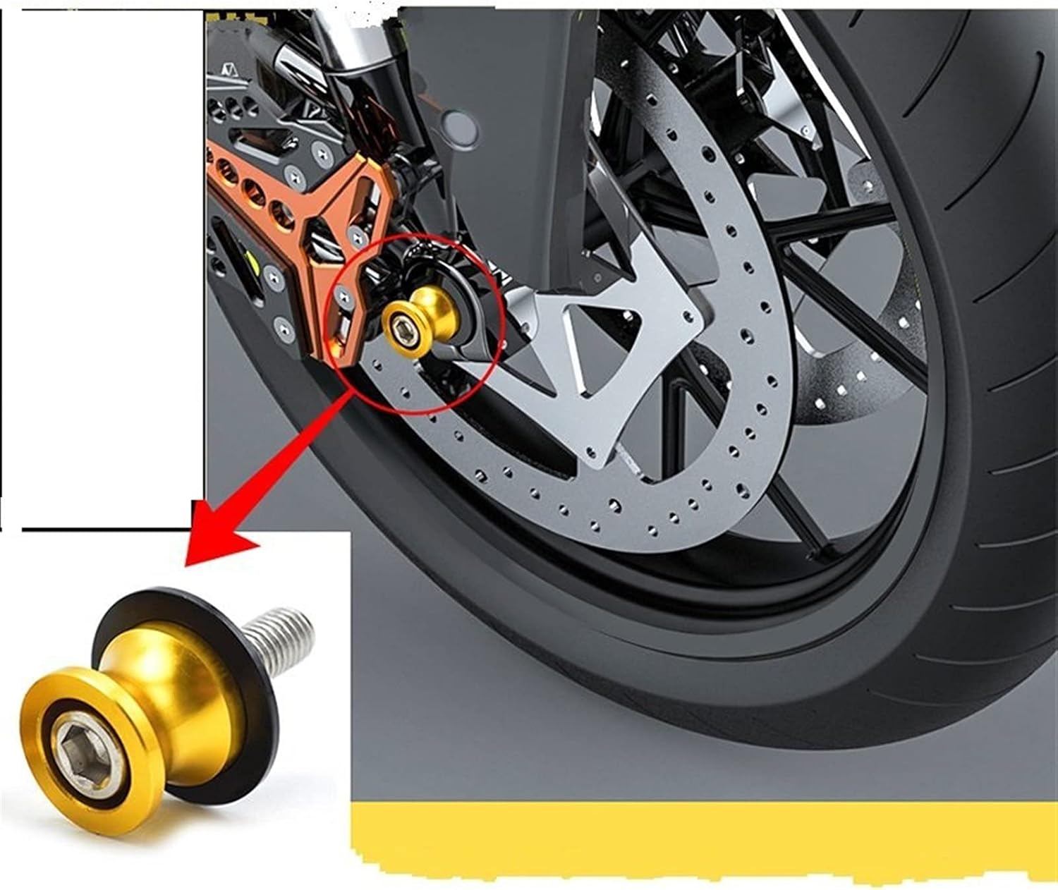 GURING Motorcycle M6 Swingarm Sliders Spools Stand Screws for Yamaha