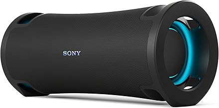 Sony ULT Field 7 Portable Bluetooth Speaker with ULT Bass Boost Function, 30 Hours Battery, Integrated Power Bank, Waterproof and Dustproof, LED, Microphone and Guitar Input - Black