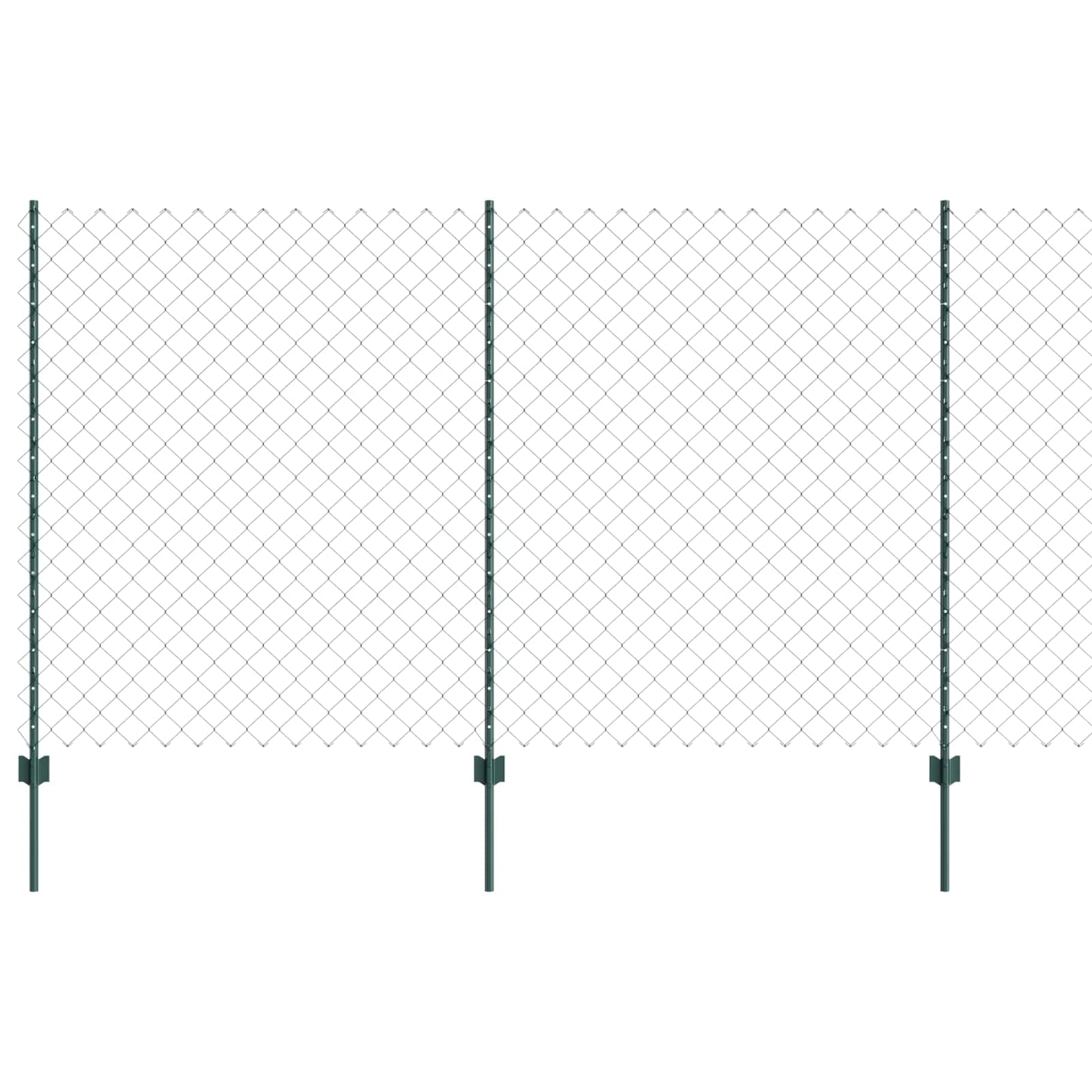 Outdoor Fence with Posts Green 1.4 x 10 m Steel PVC Garden Privacy Panel Set for Terrace Patio Boundary Decoration Easy Assembly