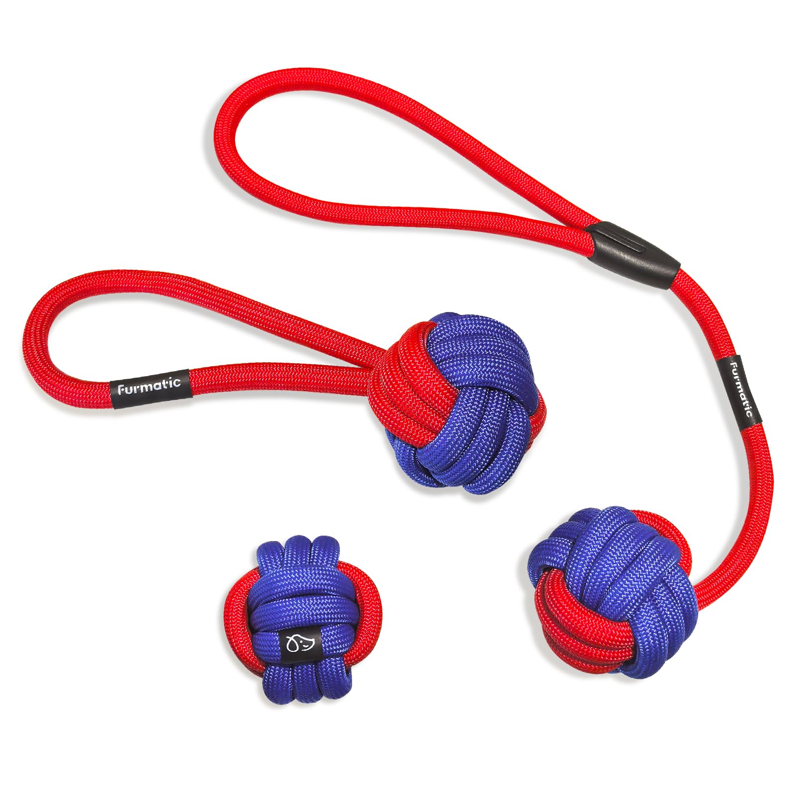 Furmatic Rope Dog Toys for Small and Medium Dogs | Dog Toys for Aggressive Chewers | Dog Tug of War Toy for Interaction and Teeth Cleaning, Set of 3 Ropes
