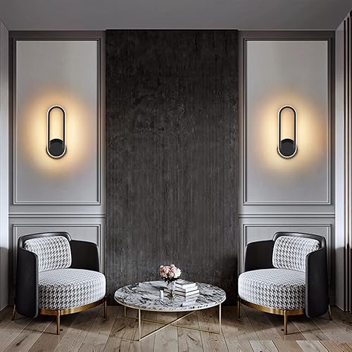 Miniatura 6 de XEYOU Aplique de pared interior moderno de 12 W, giratorio de 330 , lámpara de pared LED negra para dormitorio, sala de estar, hotel, pasillo,