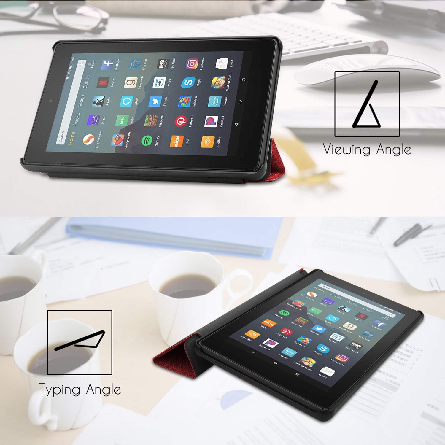 Famavala Shell Case Cover Compatible with All-New Fire 7 Tablet [9th Generation, 2019 Release] (ZRed)
