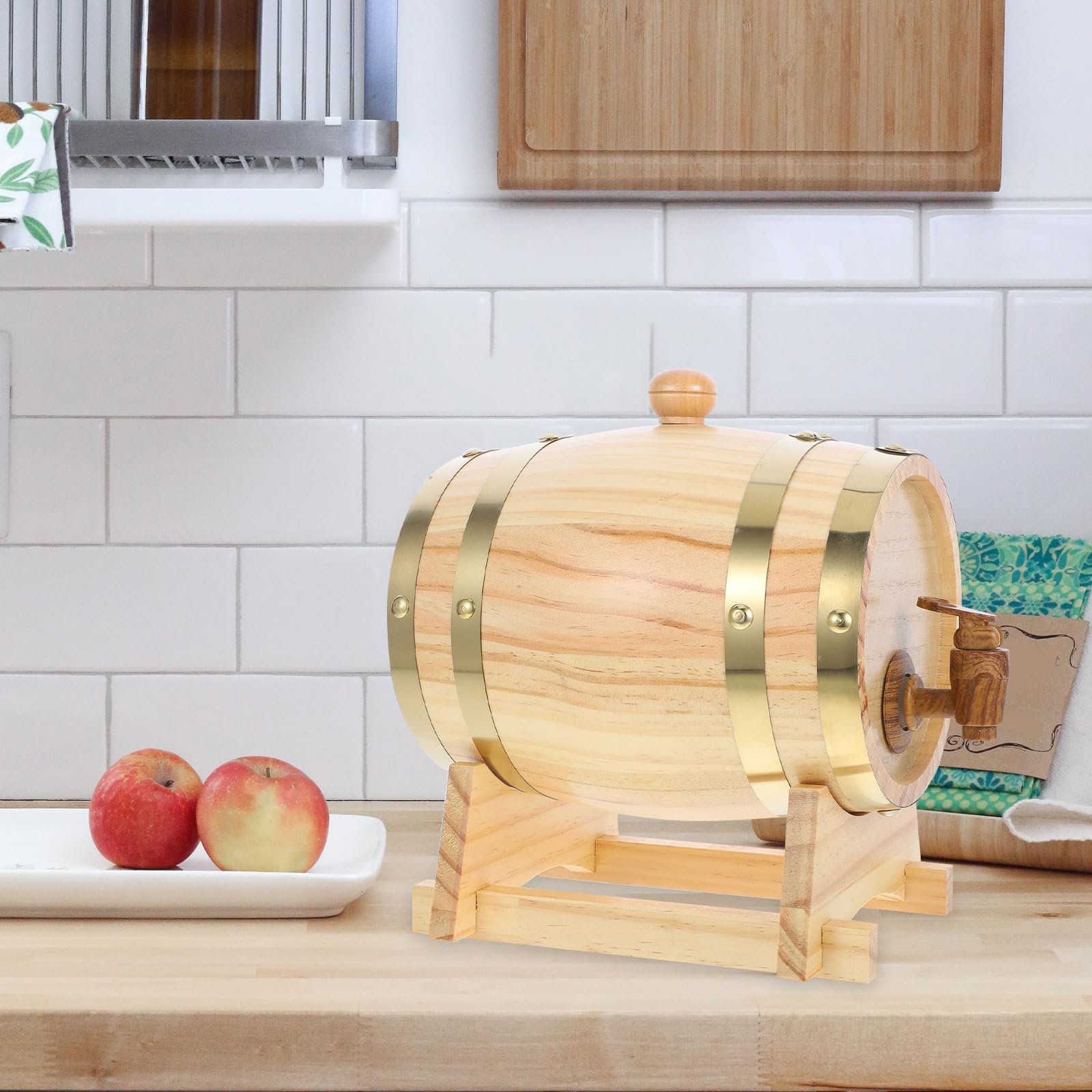Barril de Madera de 1,5 L para Vino y Cerveza, Uso Doméstico