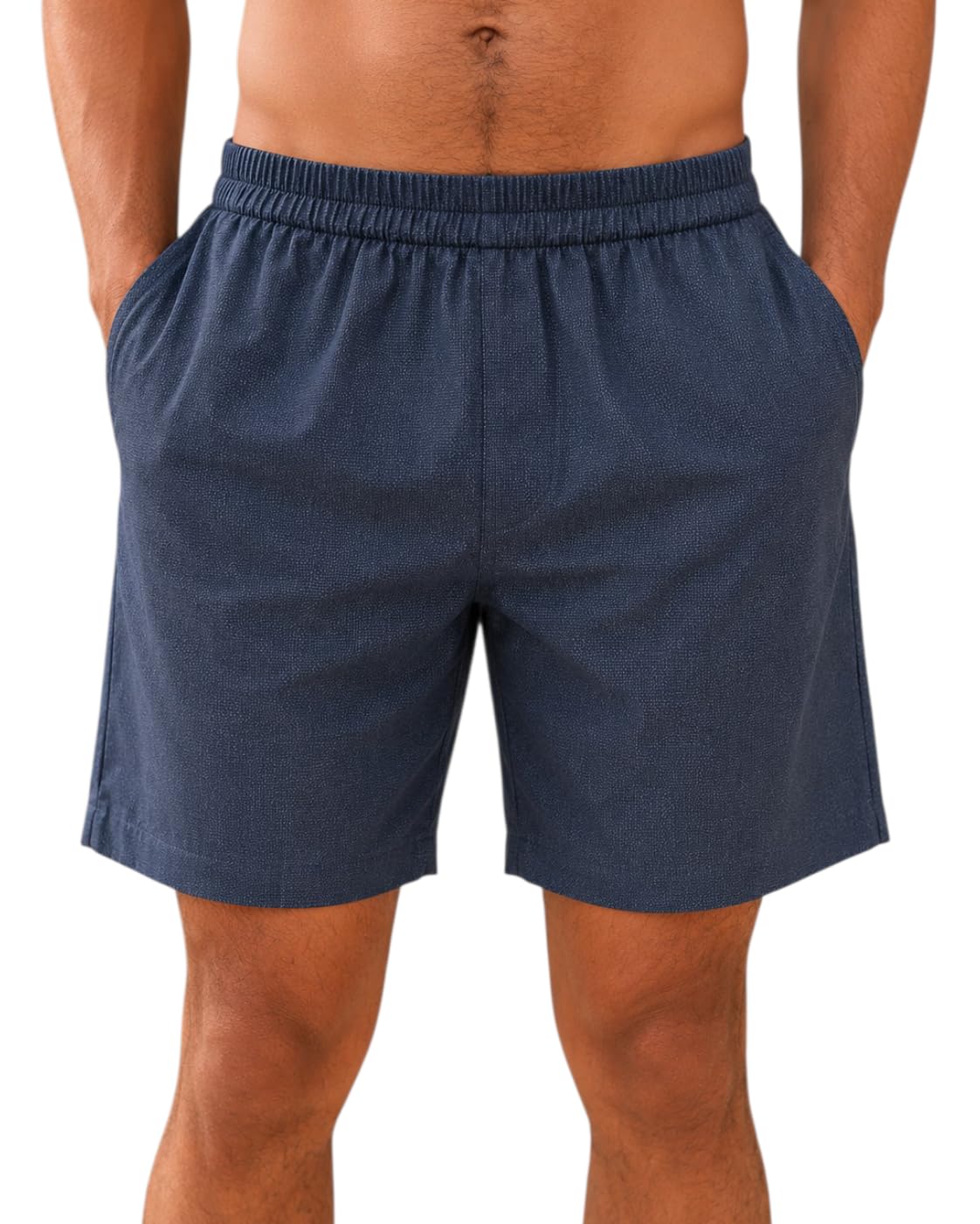 Men's Pure Cotton Textured Shorts | Regular Fit Casual Half Pant with Elastic Waist & 2 Side Pockets | Regular Fit Summer Wear-image-35