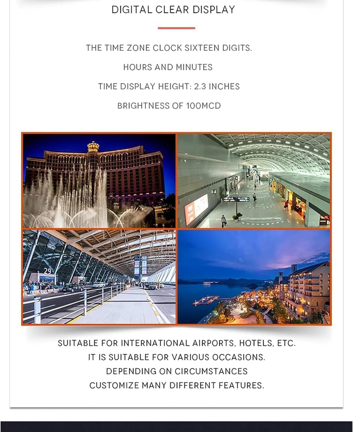 Reloj Mundial Con Múltiples Zonas Horarias, 3 Relojes De Zona Horaria, Reloj De Pared LED, Conexión WiFi Y Ciudad Que Se Pueden Cambiar, Ajuste De Brillo De 5 Niveles, Para Oficinas De Hoteles