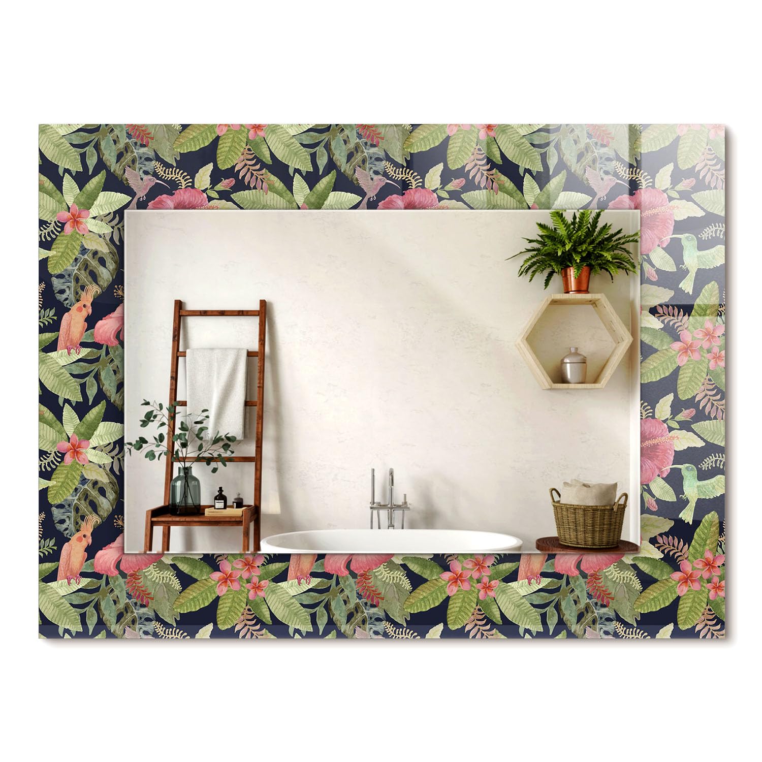 Miroir rectangulaire moderne 80x60cm, finis les espaces sombres avec ce cadre graphique
