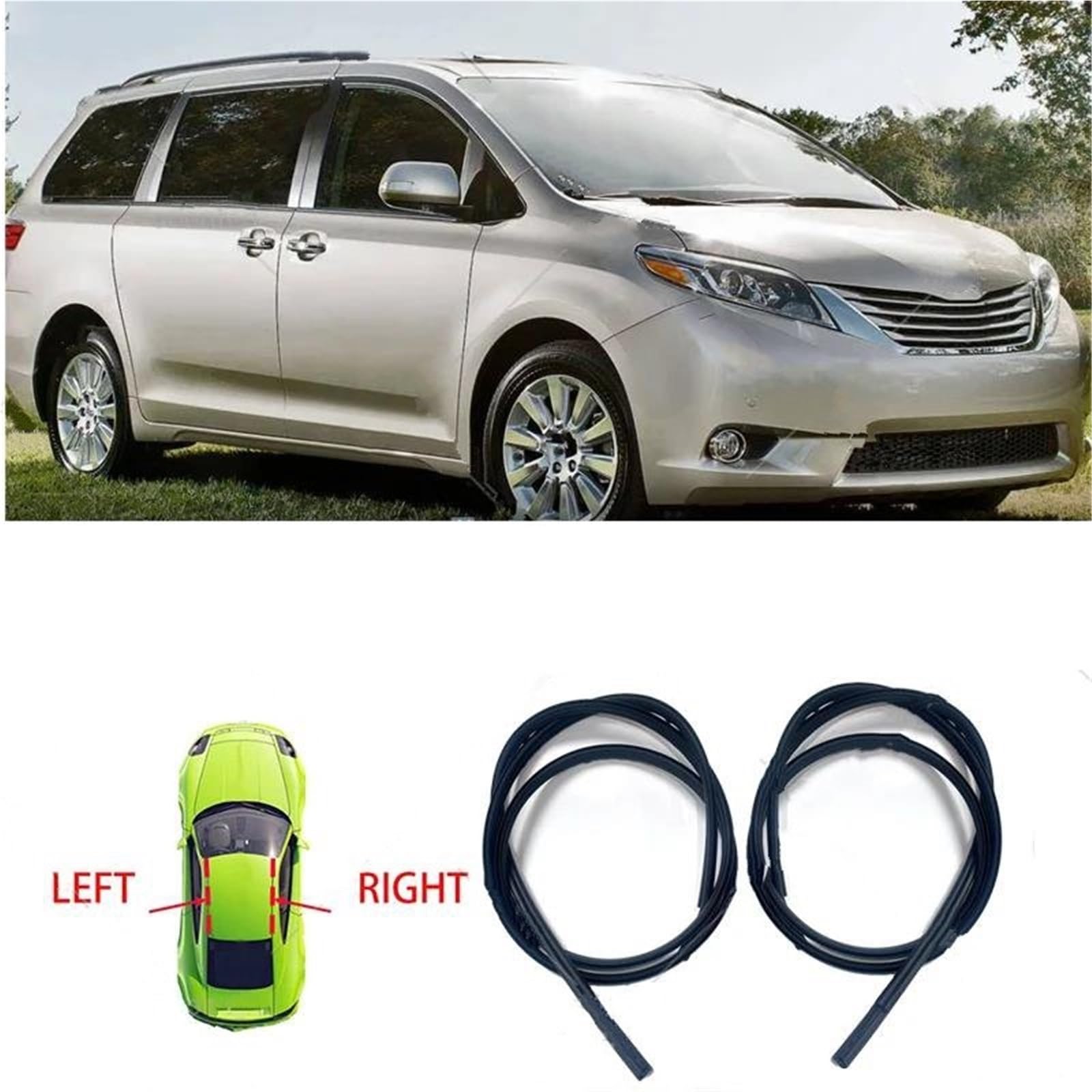 Guarnizione Porta Auto Per Toyota Per Sienna 2010-2022 Auto Tetto Sigillante Striscia Di Gomma Nera Impermeabile Grondaia Nastro Tenuta Adesivo Accessori Striscia di Tenuta in Gomma
