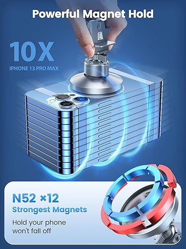 Miniatura 8 de VICSEED Soporte magnético para teléfono MagSafe potencia magnética mejorada Soporte magnético de teléfono para ventilación de coche 360 Soporte