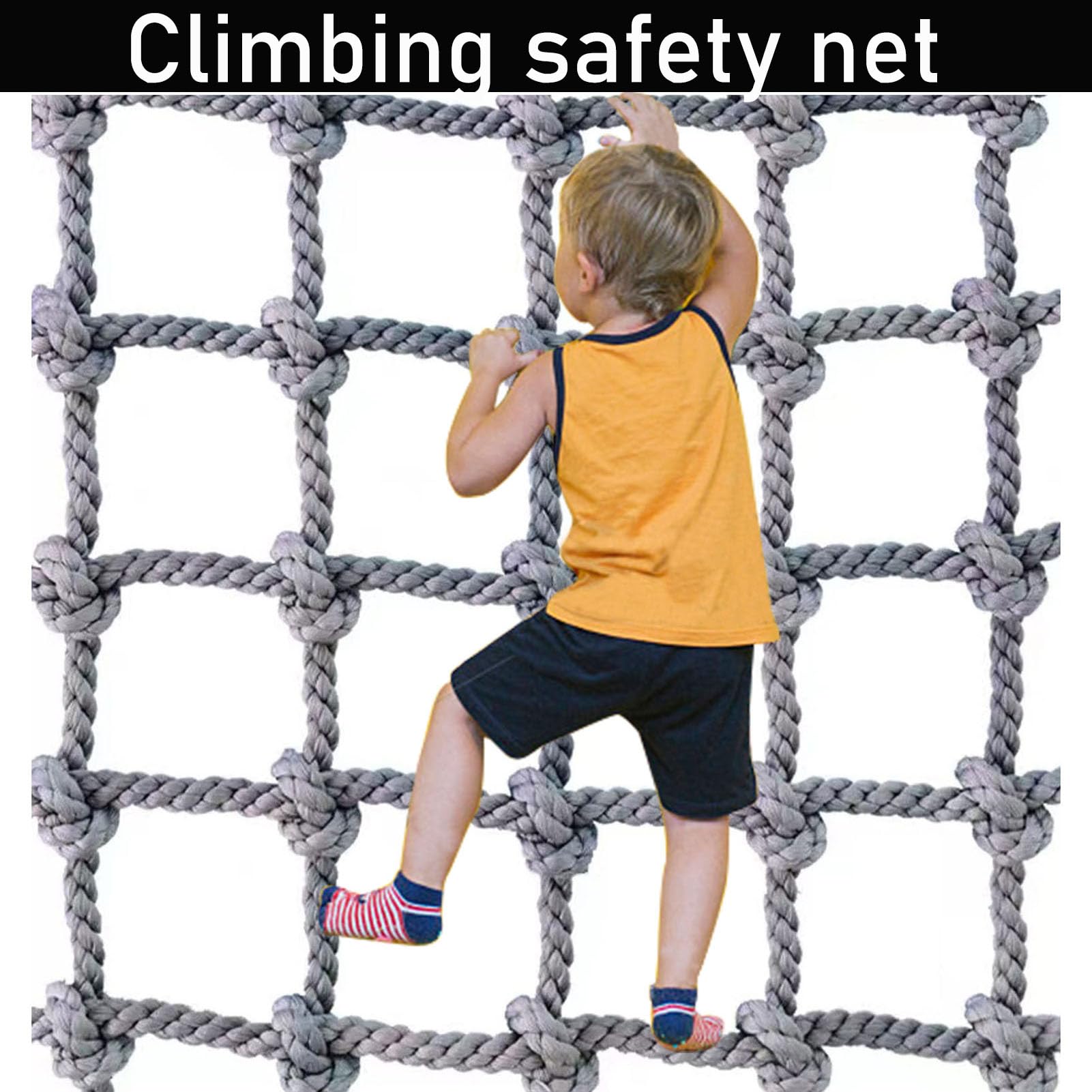 HSXMY Kids Safety Climbing Net,Color-Changing Rope Ladder for Outdoor Playground,Backyard Climbing Cargo Net,Protective Training Gear,200x600cm