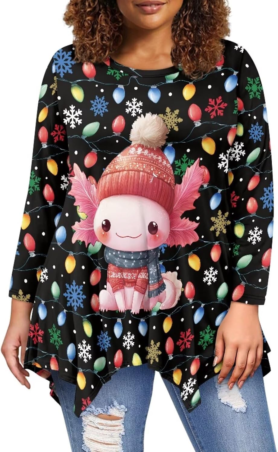 Showudesigns Christmas Tunic Tops for Women Plus Size Christmas Shirts Gifts - Image 3