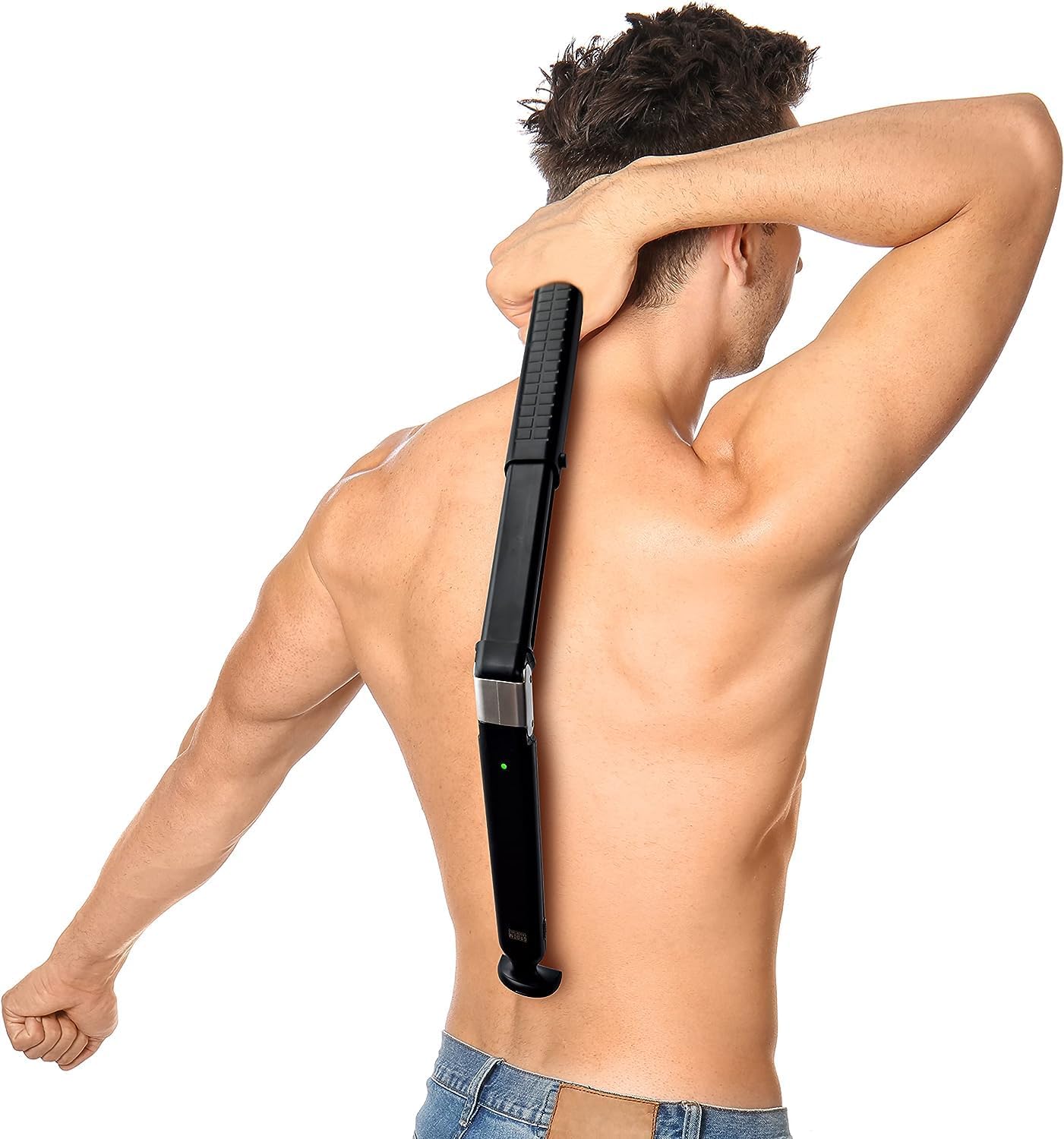 Chargeworx Electric Back Shaver and Hair Trimmer for Men Body Groomer with Extendable Back Blade Electric Razor for Hard to Reach Areas Back Shavers and Manscaping Tool for Men Battery Powered