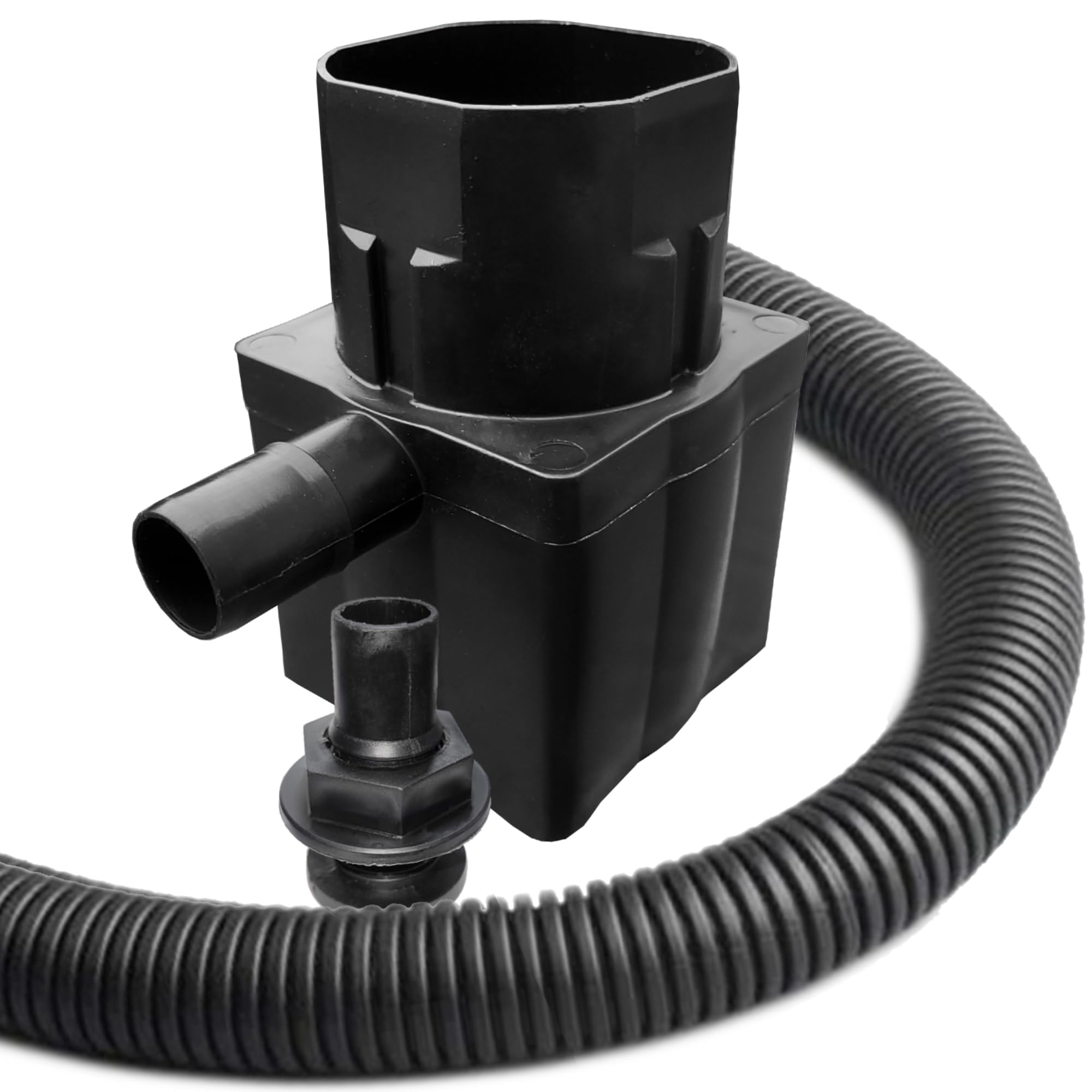 KetoBarrow Water Butt Diverter Kit Downpipe Waterbutt Filler Kit Fits Both Round & Square Downpipes - Connect Downpipe to Water Butt with 1 Metre Connector Hose