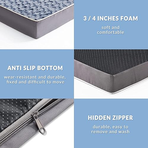 Miniatura 4 de WESTERN HOME WH Cama ortopédica grande para perros medianos, grandes y extragrandes, alfombrilla de espuma para mascotas con funda extraíble de