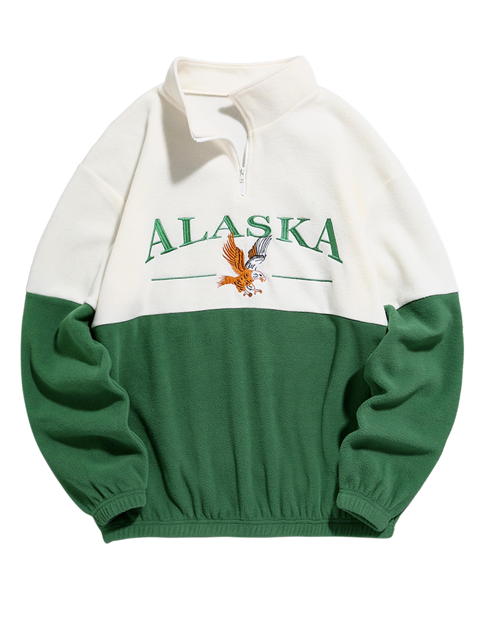 ZAFUL Mens Quarter Zip Fleece Pullover Oversized Vintage Aztec Sweatshirt