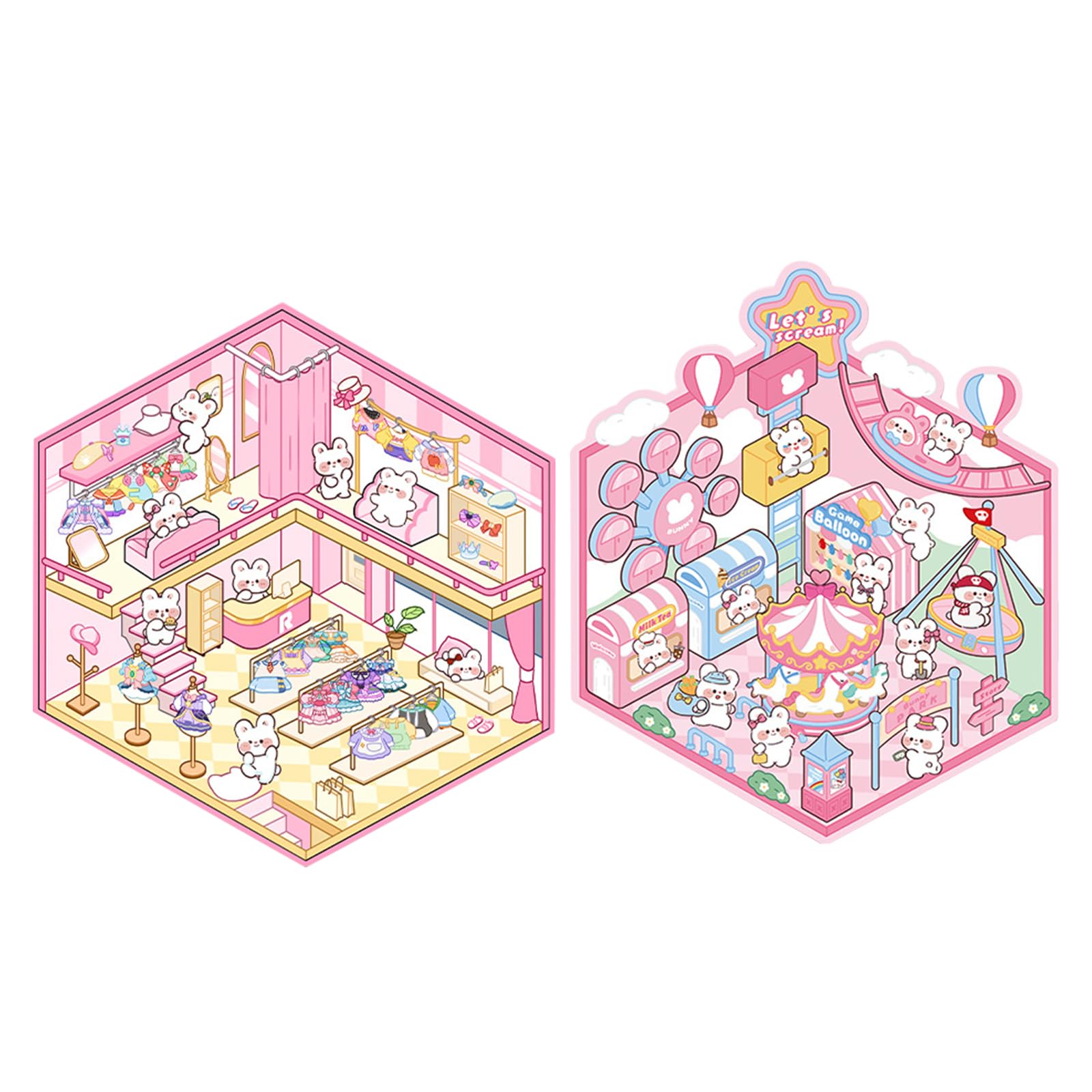 2 juegos de calcomanías 3D para decoración creativa, bonitas calcomanías para hacer tu propia tienda de casa para regalos (azul) — view 8