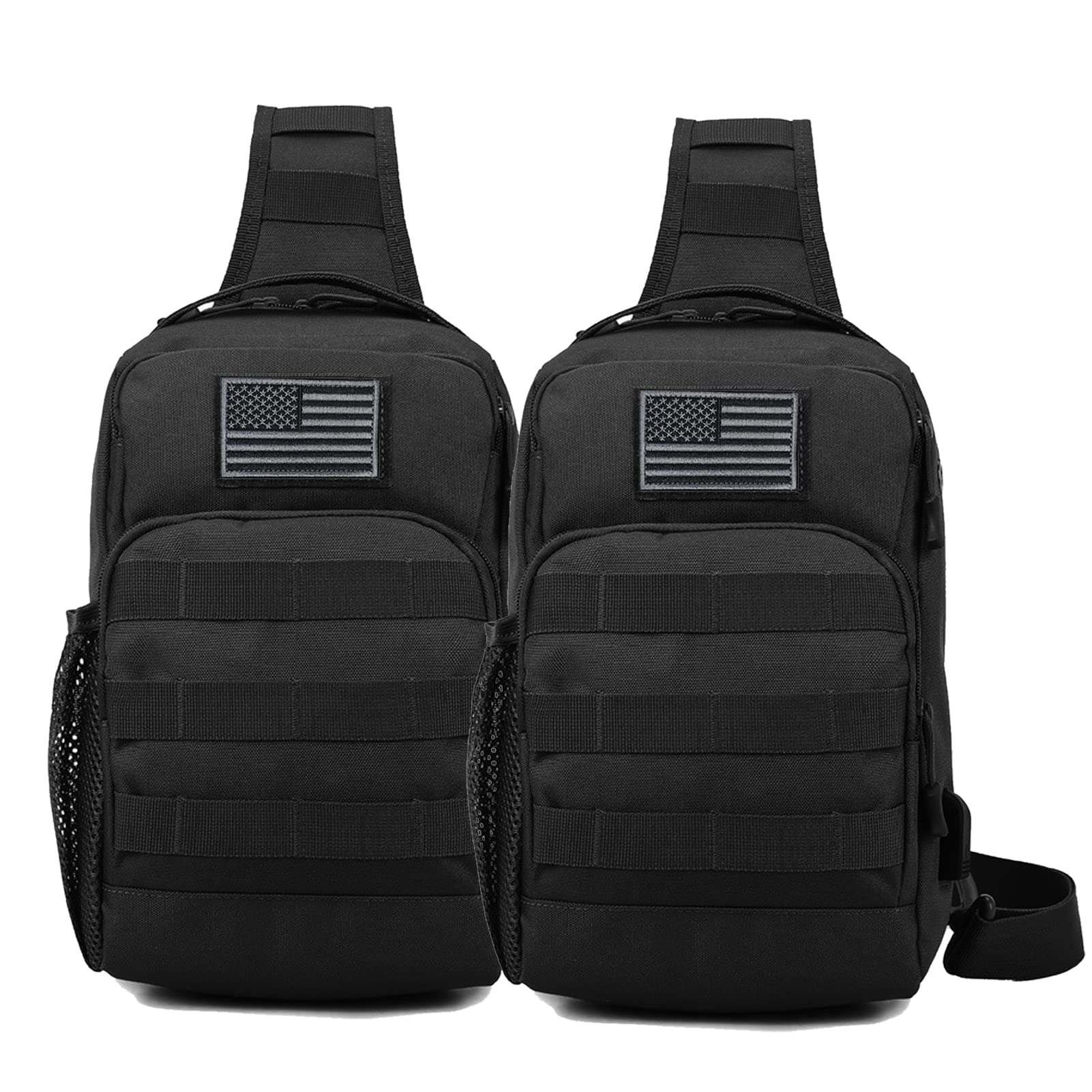 Valinov Tactical Shoulder Bag,Molle Shoulder Backpacks,Military Sling Daypack Backpack with USB Charging port