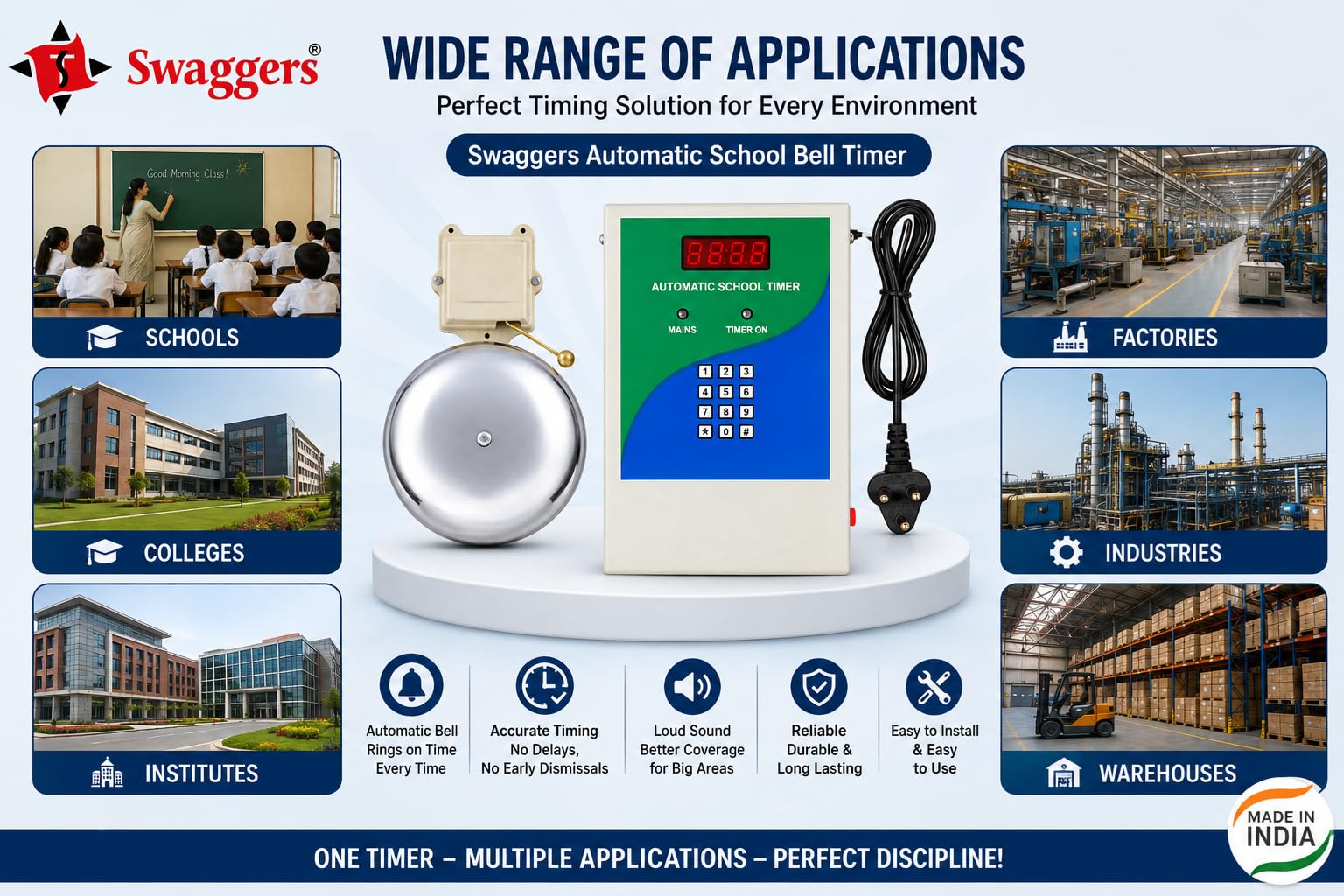swaggers Basic Timer Automatic/Electric School Management Timer Device | 1 Year Warranty — Amazon image 6