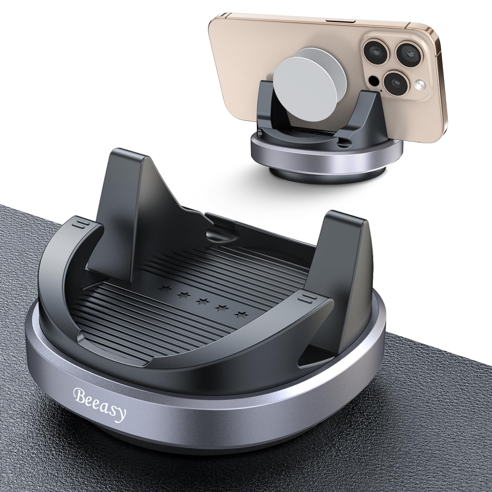 Beeasy Handyhalterung Auto Armaturenbrett, Silikon Handy Halterung Auto 360 Drehbar, Universal Kfz Autohalterung Multifunktionaler Handyhalter für iPhone Samsung Google Smartphones