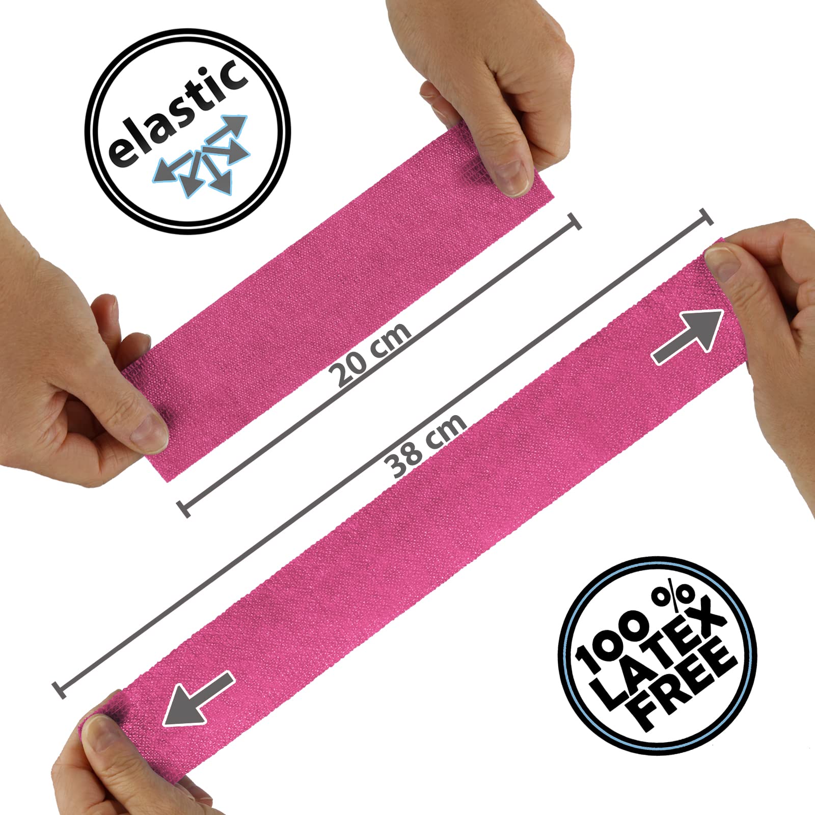 ALPIDEX 12 Rollos Venda Adhesiva 5 cm x 4,5 m Venda Cohesiva Envoltura Tape Deportiva Bendaje Autoadhesiva Mano Rodillas Tobillo Vet Wrap Perro Gato Caballo, Color:fucsia — view 3
