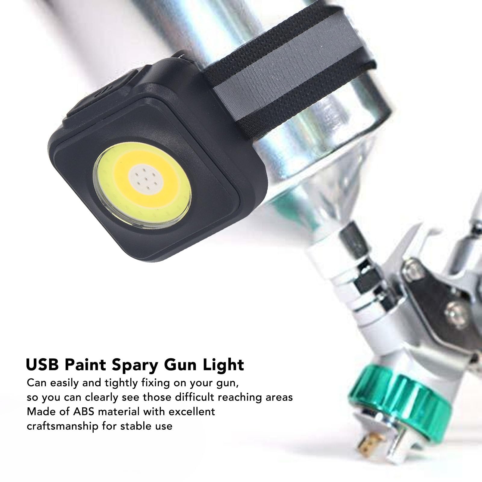 Kit de Iluminación de Boquilla de Pulverización de Pintura LED Ajustable para la Pintura del Coche, Iluminación de Alto Brillo, Adecuado para la Mayoría de Pistolas Neumáticas, Material ABS