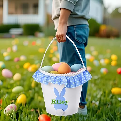 Miniatura 64 de Cestas de Pascua personalizadas para niños, cesta de Pascua, regalos de Pascua, cesta de conejo de Pascua, cesta de caza de huevos de Pascua, cesta