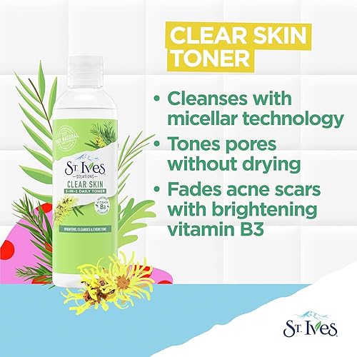 Miniatura 3 de St.Ives Solutions - Tónico facial 3 en 1 para combinación con piel grasa y propensa al acné, piel clara, hecho con extracto de árbol de té natural,