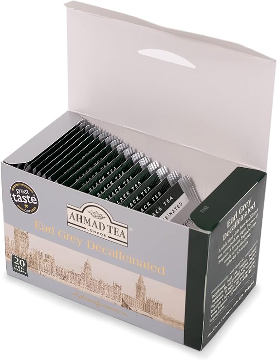 Ahmad Tea Decaffeinated Earl Grey Tea - 20 Teabags (Pack of 5)