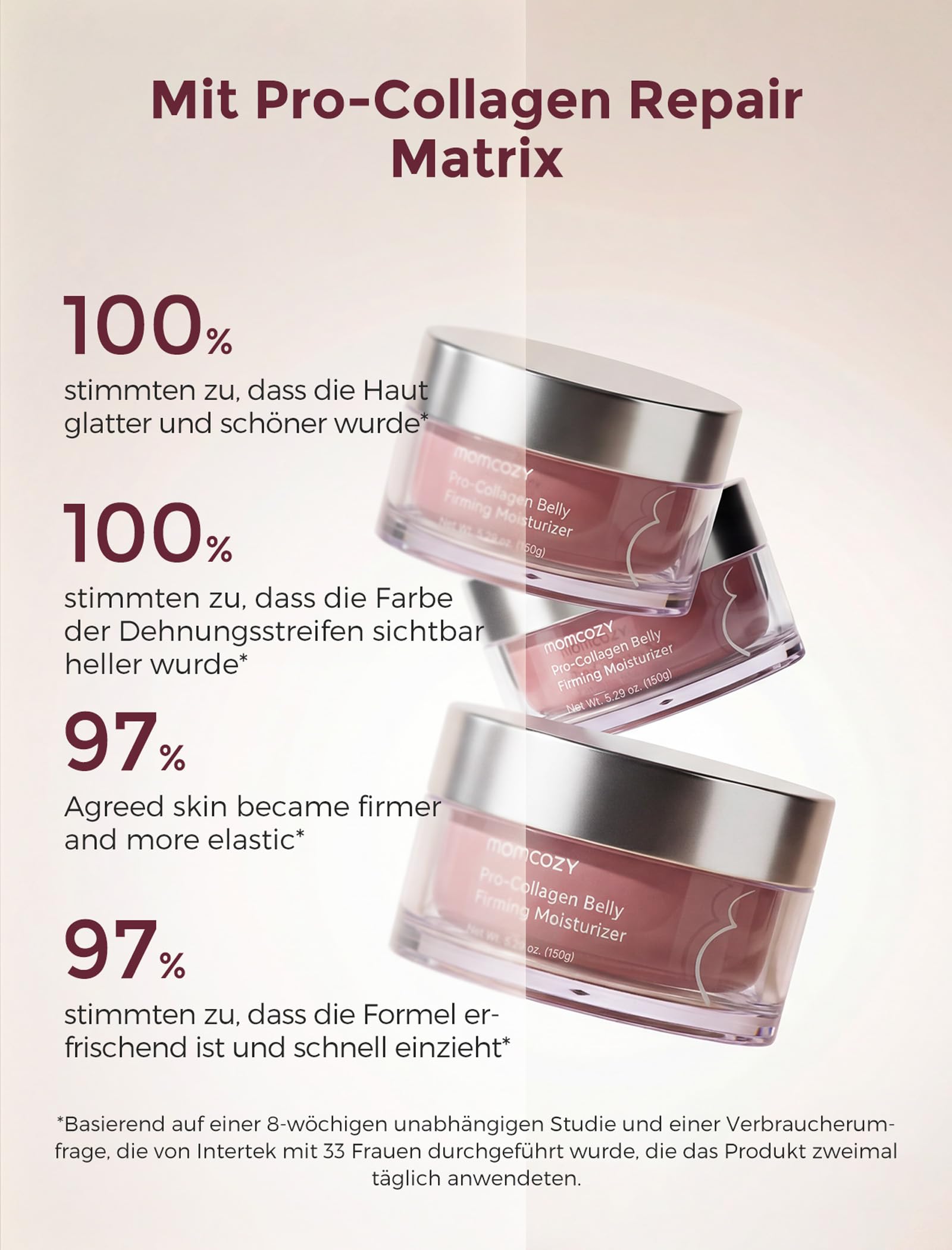 Momcozy Ergowrap Bauchgurt nach Geburt, 3D-Kompression & Rückenstütze für Kaiserschnitt-Rückbildung Größe M, Schwangerschaftscreme, Dehnungsstreifencreme für Schwangerschaft und