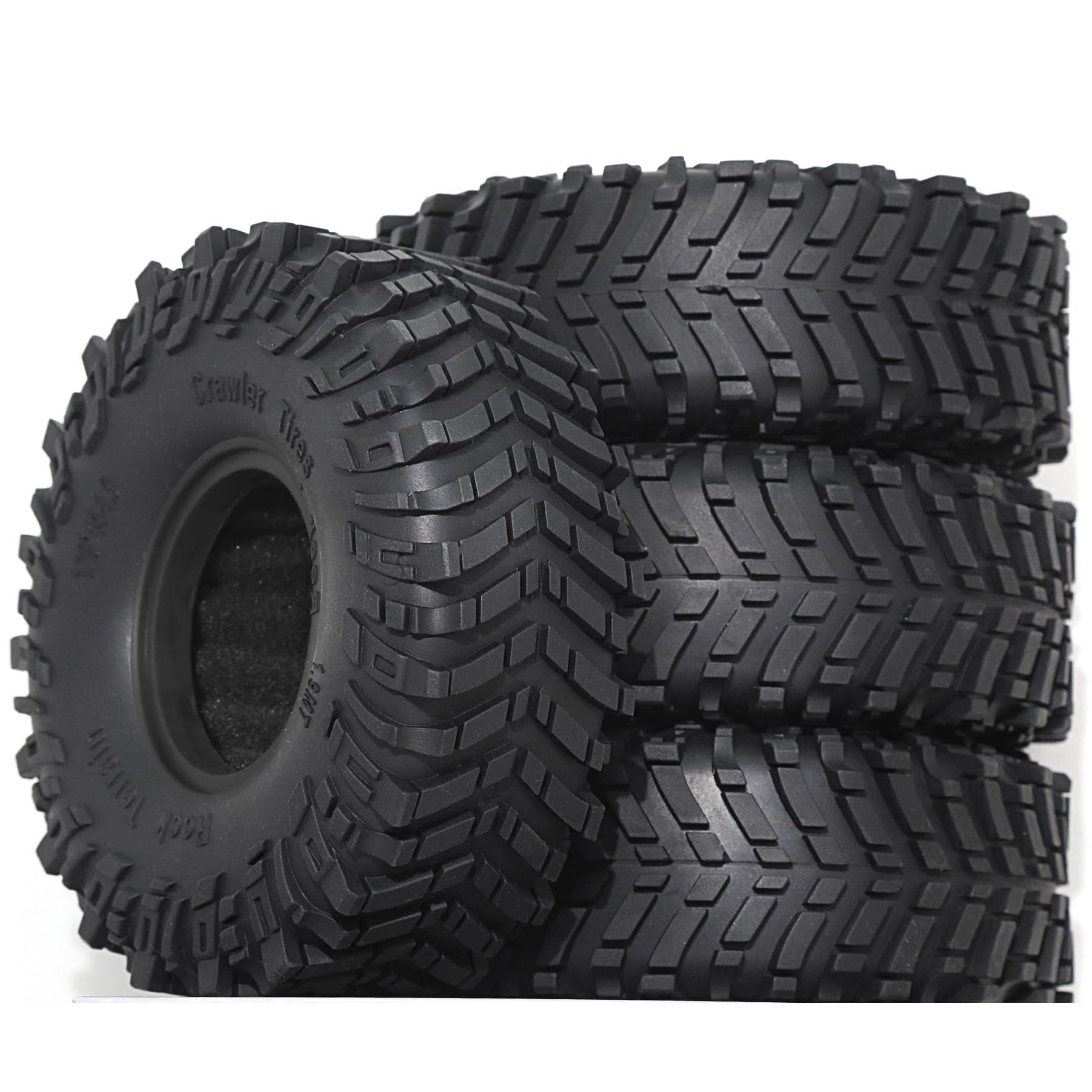 KINGCOO Pneumatici per auto RC, 4 pezzi, in gomma da 1,9 pollici, 120 x 44 mm, per scala 1:10, RC Rock Crawler, parti di aggiornamento per Axial SCX10 D90 TRX4 TRX6 RBX10 Tamiya Gen8 VS4-10 FCX10