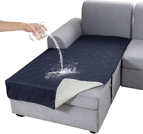 Miniatura 39 de Genina Funda de sofá 100% impermeable para sofá de 3 cojines, fundas de sofá antideslizantes lavables para sofá modular en forma de L, protector de